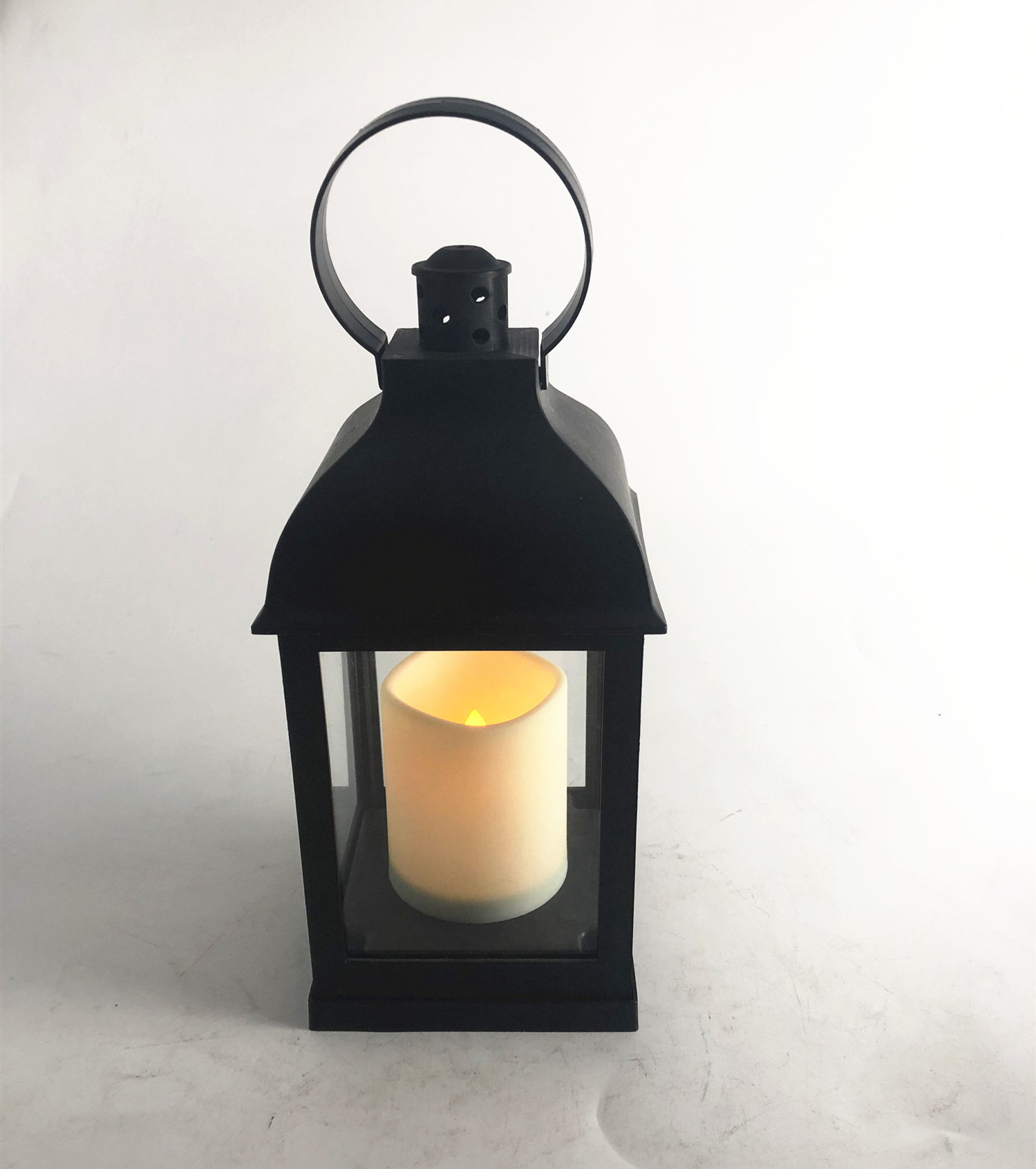 Antique Outdoor Black  LED Candle Lantern, indoor LED hurricane lamps