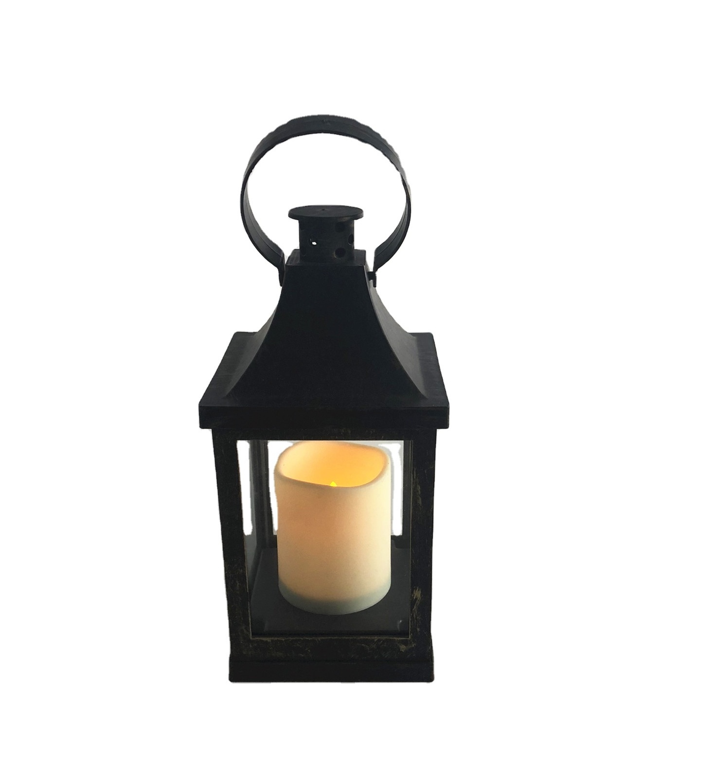 Antique Outdoor Black  LED Candle Lantern, indoor LED hurricane lamps