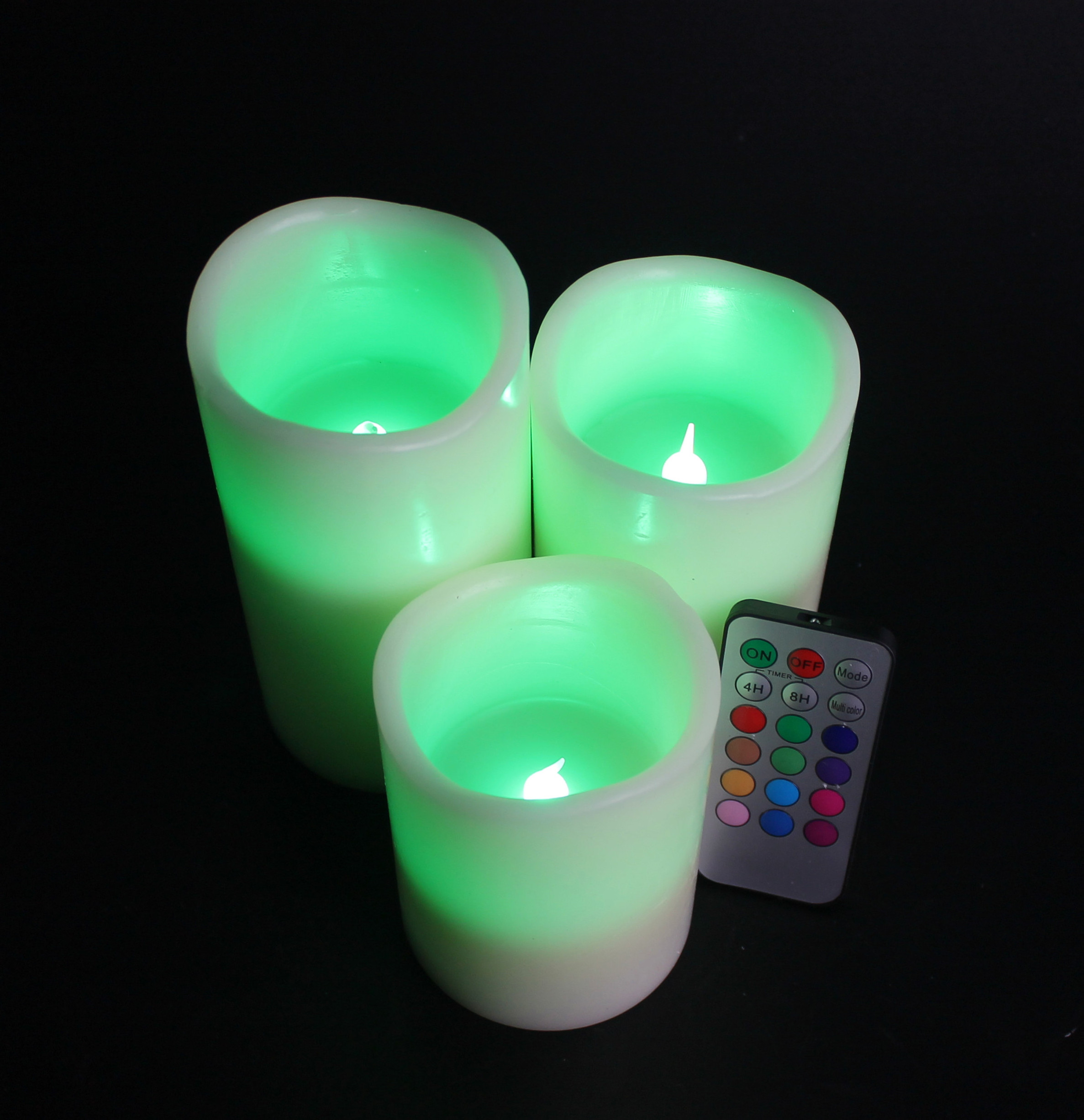 Manufacturer Supplier flameless led Colorful color wax candles can be customized with 18 key remote control