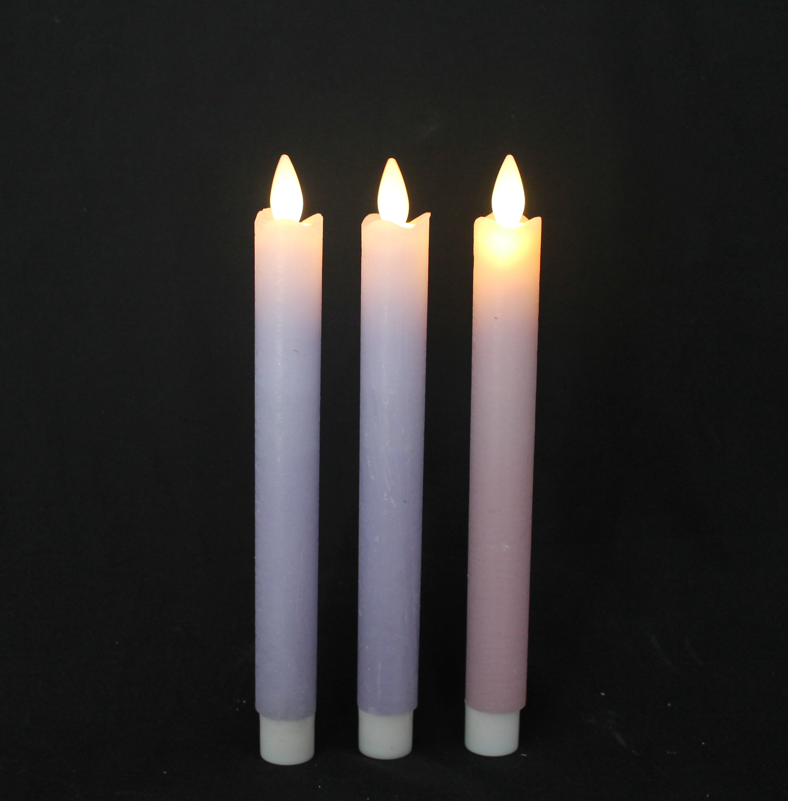 2pcs/set H 25 cm Wax Warm White Moving Flame Flameless LED Taper Candle