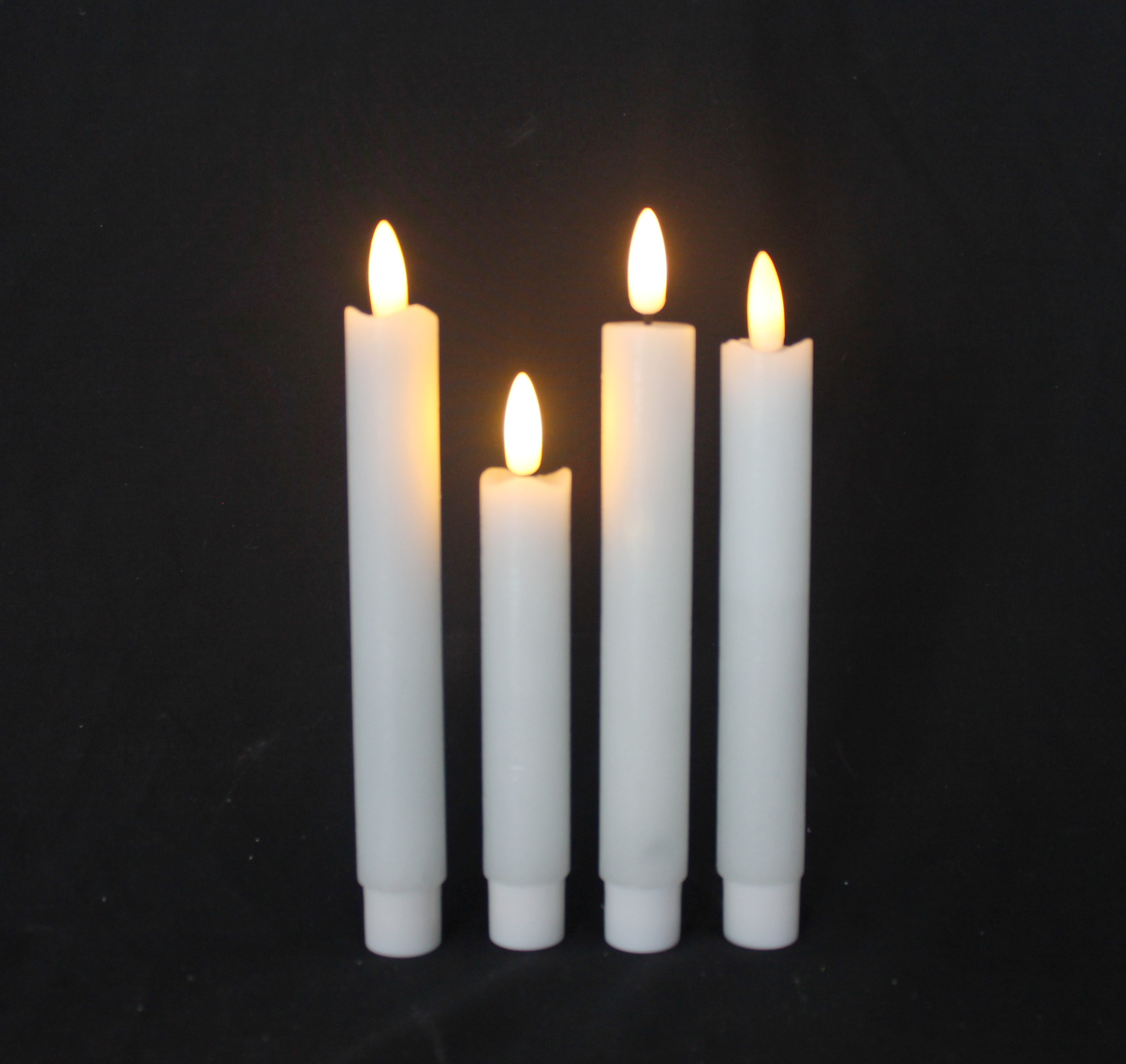 2pcs/set H 25 cm Wax Warm White Moving Flame Flameless LED Taper Candle