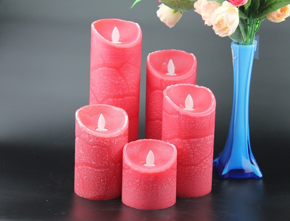 Green moving-wick Flameless LED candle with timer fake long candles