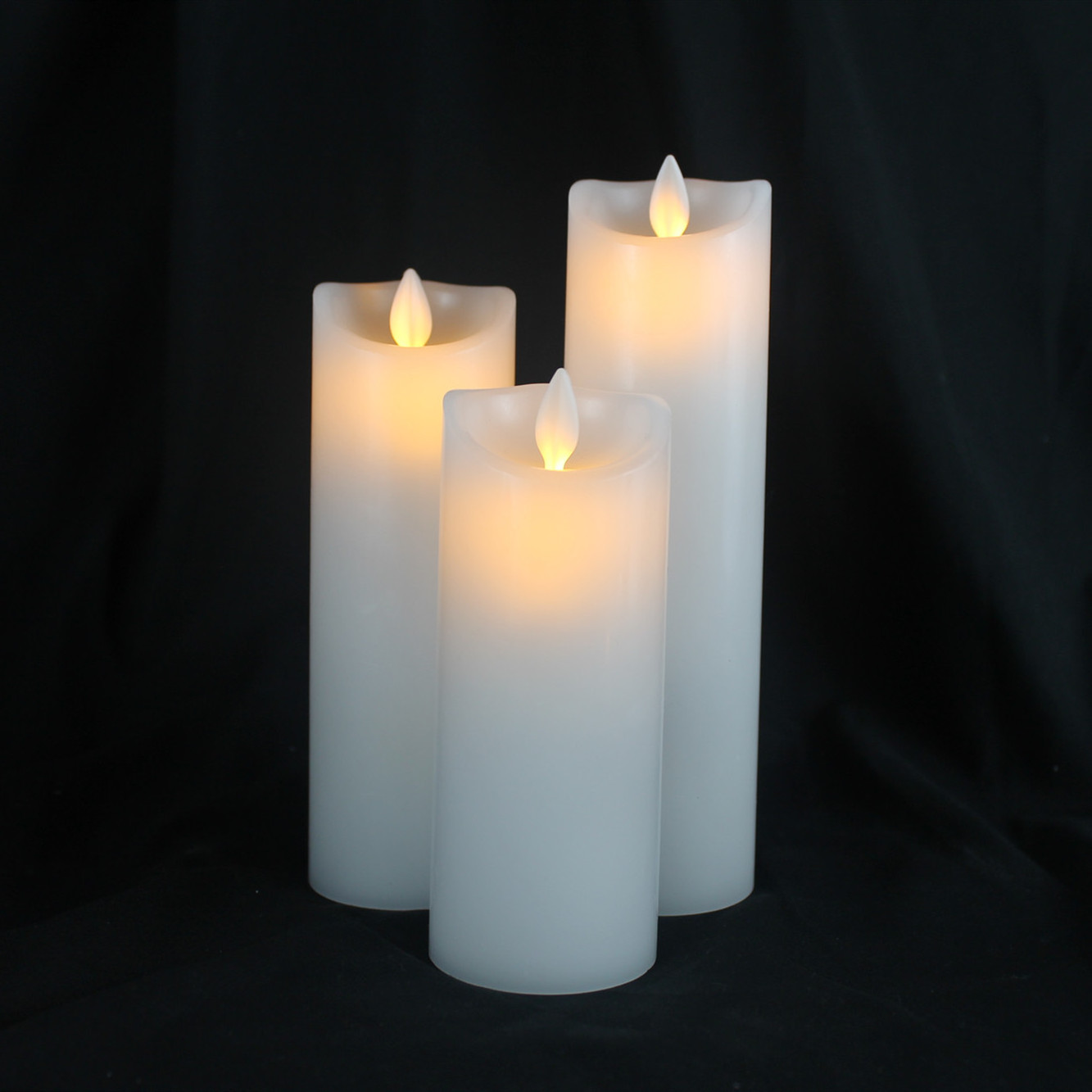 Real Wax White Rustic 2*AA Battery Powered LED moving Candle