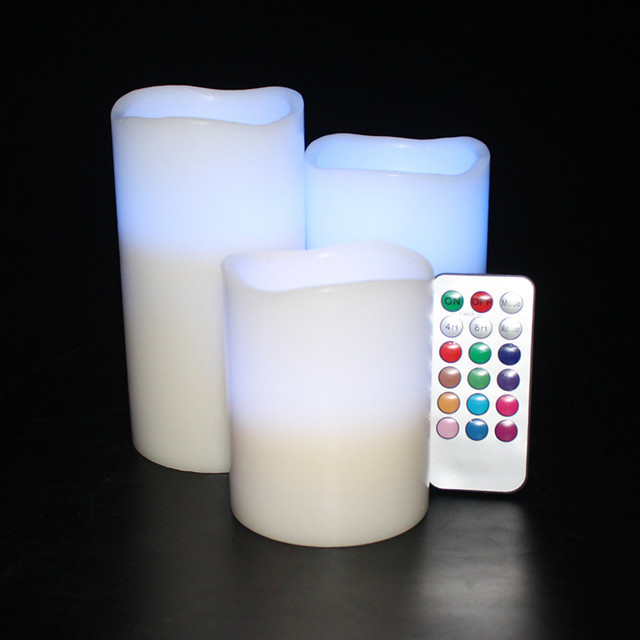 Manufacturer Supplier flameless led Colorful color wax candles can be customized with 18 key remote control