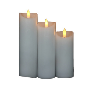 Real Wax White Rustic 2*AA Battery Powered LED moving Candle