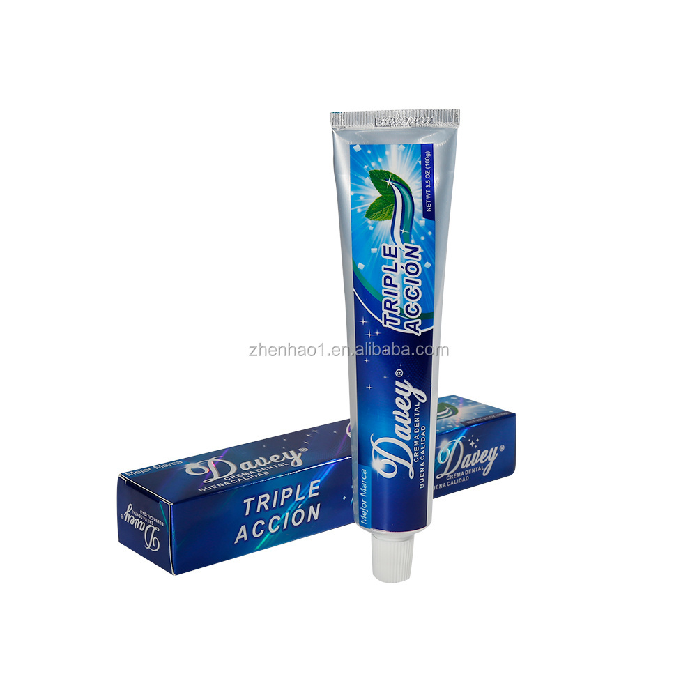 Wholesale private label fluoride free natural oral refreshing whitening stain removal triple action toothpaste