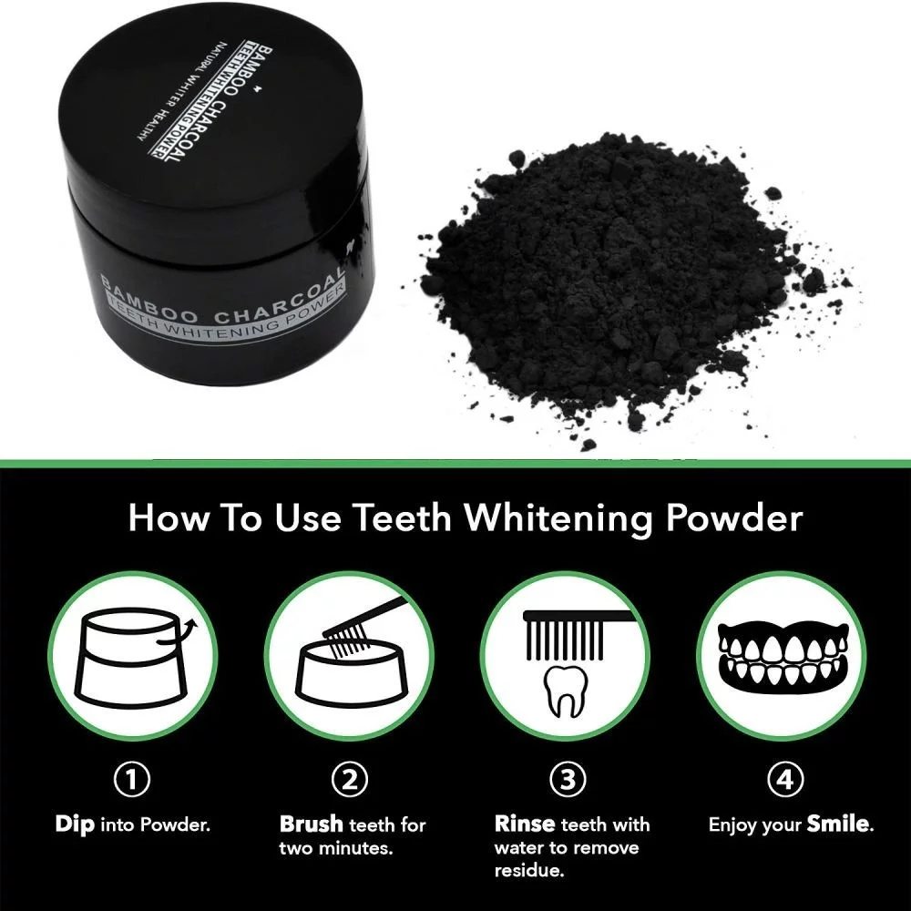 CEFDA approval food grade natural organic tooth whitening powder activated bamboo charcoal tooth powder