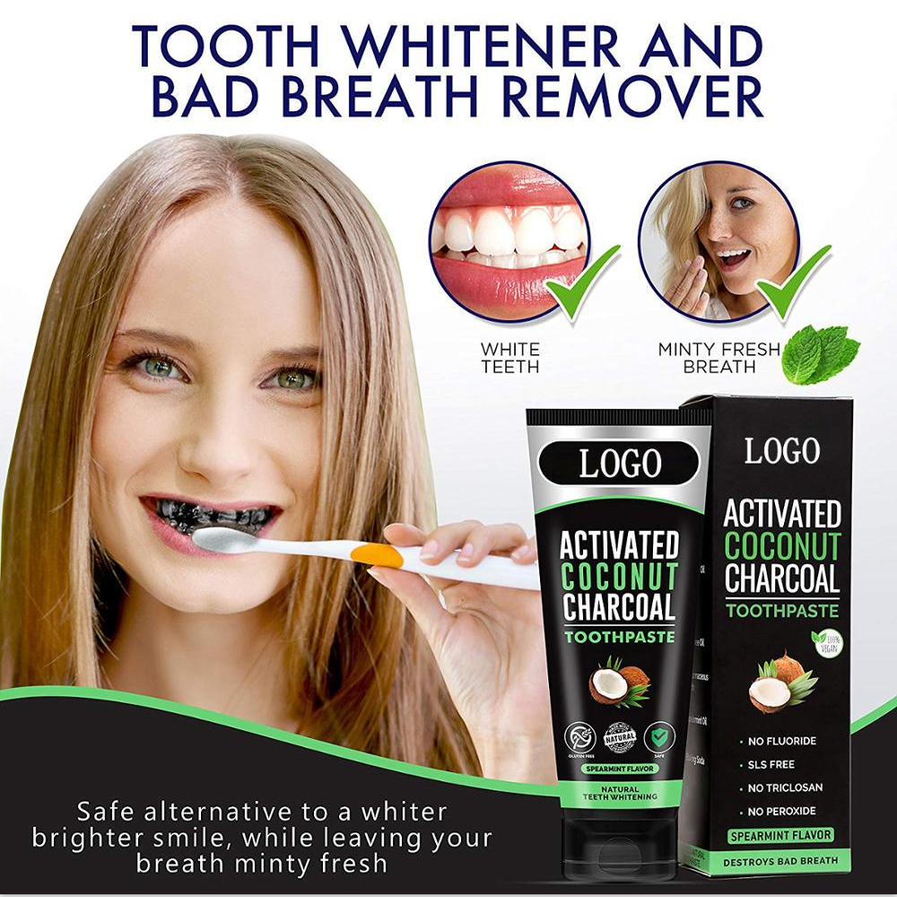 Hot selling  generic private label neem toothpaste activated charcoal coconut whiten fluoride toothpaste