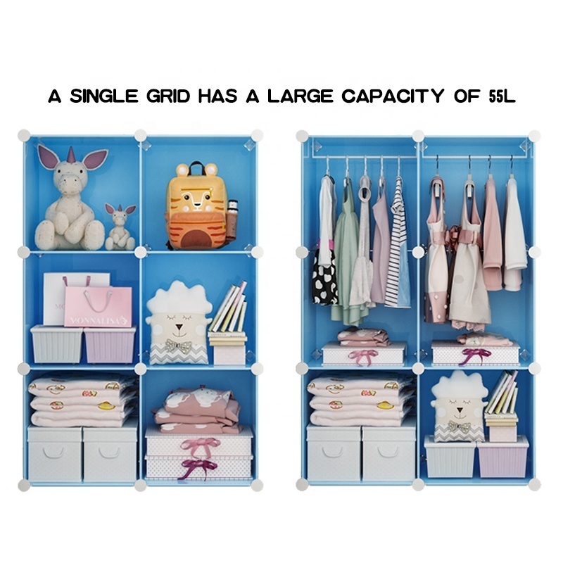 Diy Foldable Bedroom Organizer Closet Baby Wardrobe Plastic Kids Plastic Storage Cabinet Wardrobe For Clothes