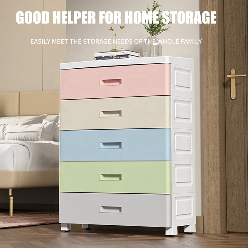 Hot Sale Modern 5 Layer Large Space Cupboard Wardrobe Organizer Cabinet Plastic Storage Cabinet Drawer For Clothes