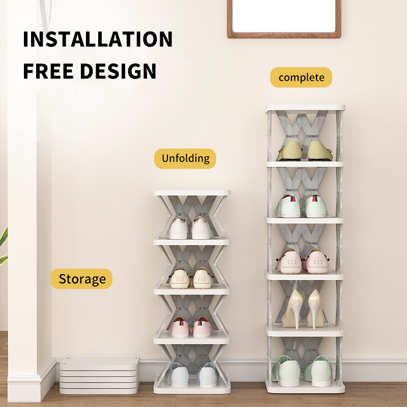 plastic folding  shoe rack storage organizer rack modern design for apartment shoes racks