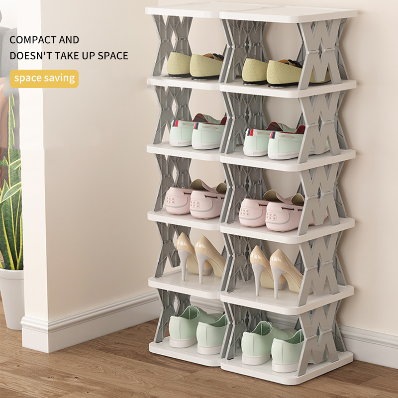 plastic folding  shoe rack storage organizer rack modern design for apartment shoes racks