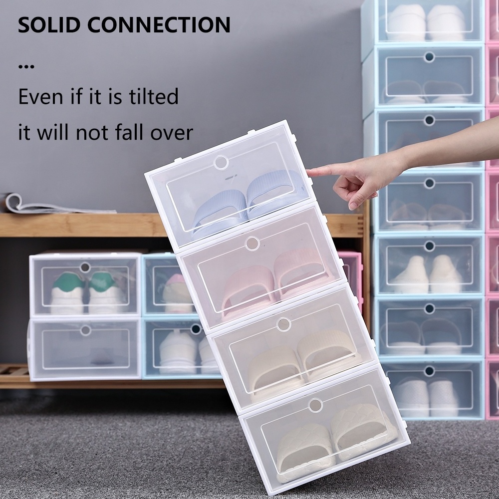 Stable Shoebox Collapsible Portable Clear Wholesale Shoe Sneaker Boxes Stackable Shoe Rack Organizer Acrylic Shoe Box