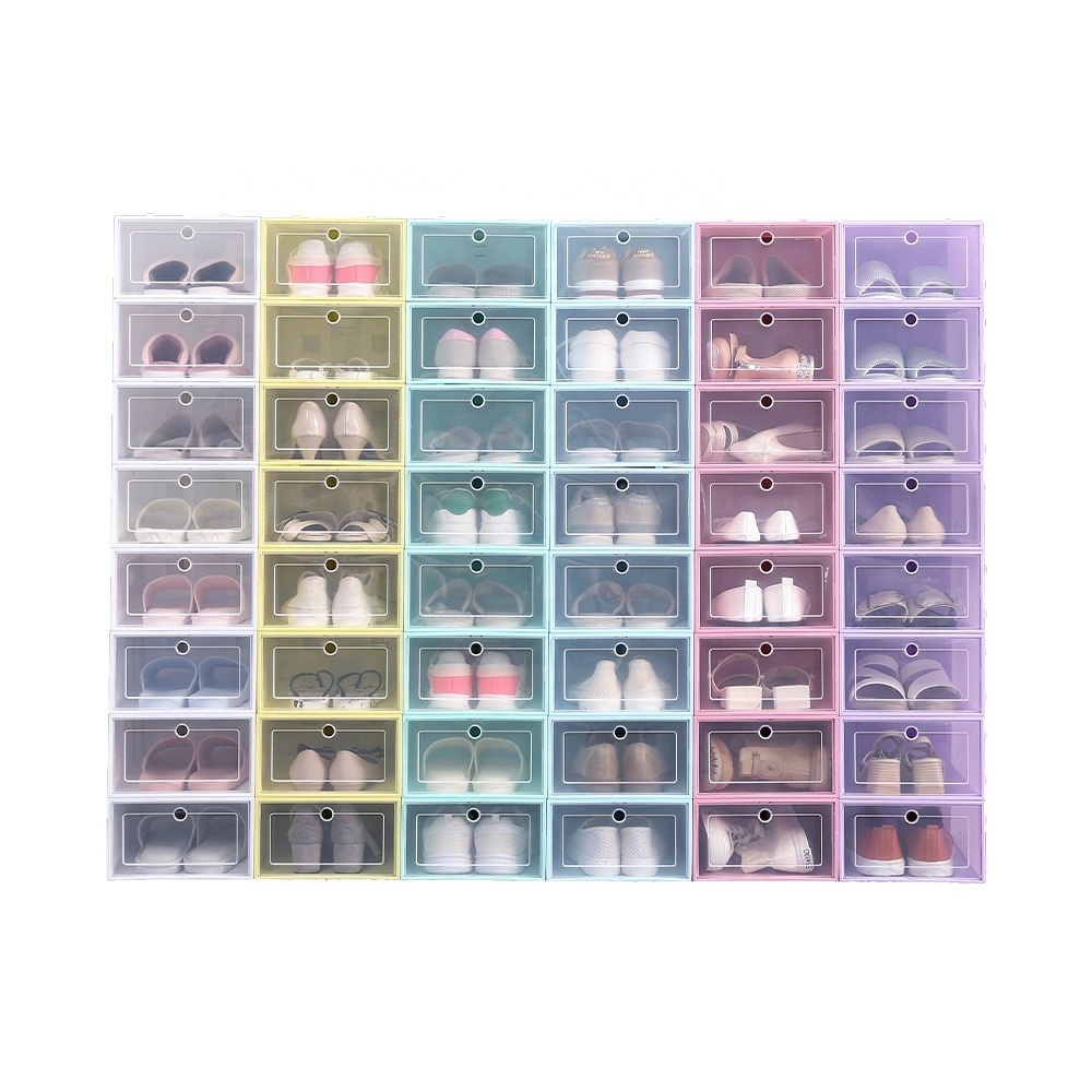 Stable Shoebox Collapsible Portable Clear Wholesale Shoe Sneaker Boxes Stackable Shoe Rack Organizer Acrylic Shoe Box