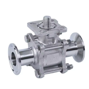 4-PCS 3 WAY SANITARY TRI-CLAMP END BALL VALVE.