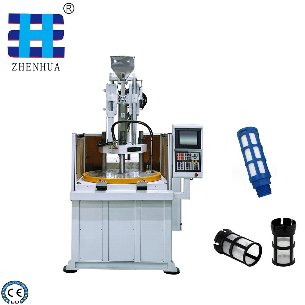 ZHENHUA 120T Vertical 2 Station Rotary Table/Platen Injection Molding Machine For product with inserted parts Filter Producing