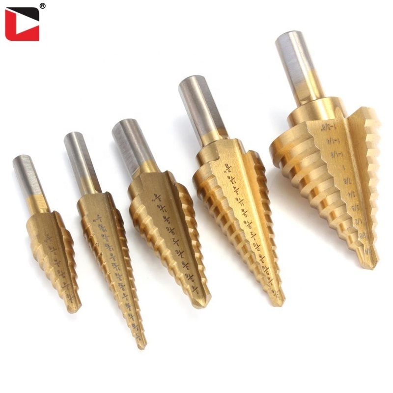 5pcs Hss multiple hole 50 sizes high speed steel titanium coated step drill bit set