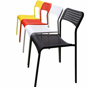 2023 modern low price comfortable plastic chair outdoor armless plastic stacking chair