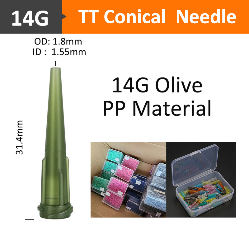 14G-25G Glue TT Tapered Tips Plastic Dispensing Needle conical nozzles adhesive