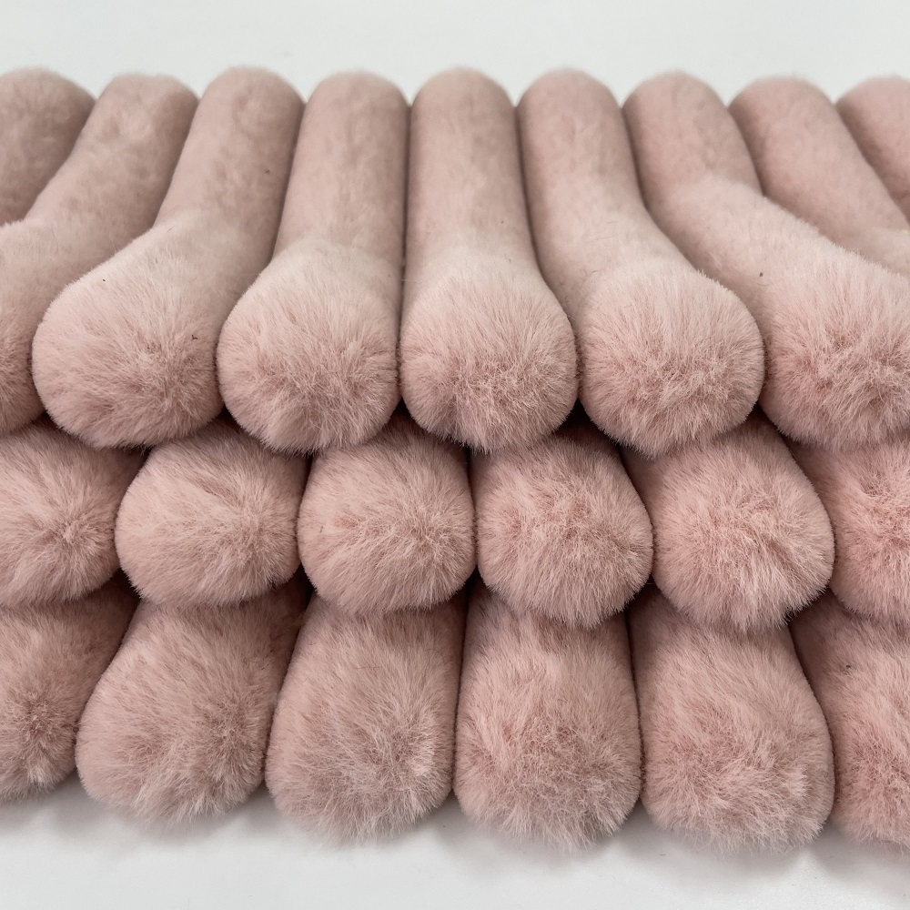 Customized high quality mink rabbit faux fur fabric fabrics for winter coat skin rabbit stripe faux fur plush fabric