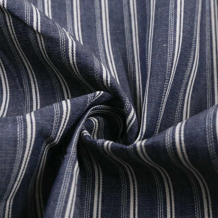 Factory Wholesale Soft and Colorful Yarn Dyed Stripe 100% Cotton Woven Fabric for Clothing