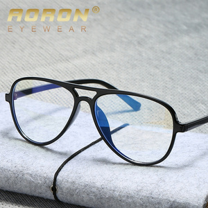 Aoron Oversized Classic Full Rim Round Pilot Screen Filter Eyeglasses Frames Clear Lens TR90 Vintage Reading Glasses 2050