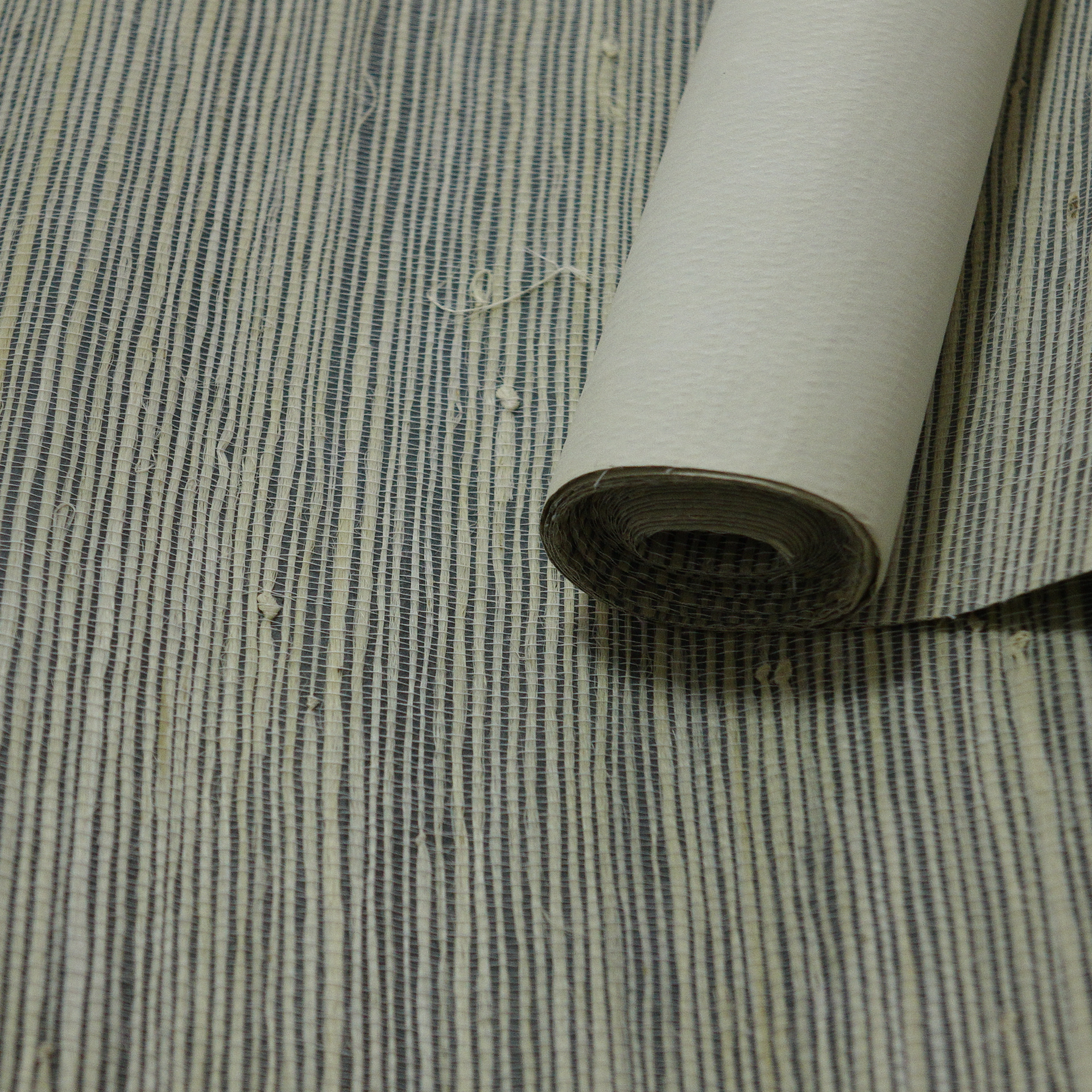 Zhenling wallpaper design blue natural hemp strip wallpaper for flexible wall tiles interior decoration