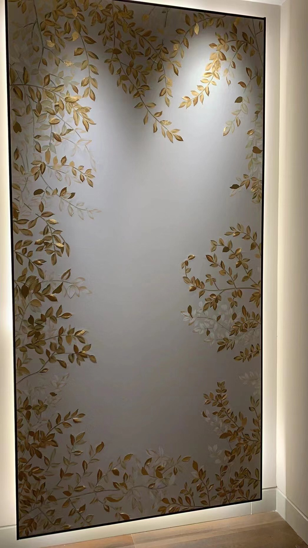 Zhenling luxury Golden Leaf Backdrop wall mural for interior house wall decoration