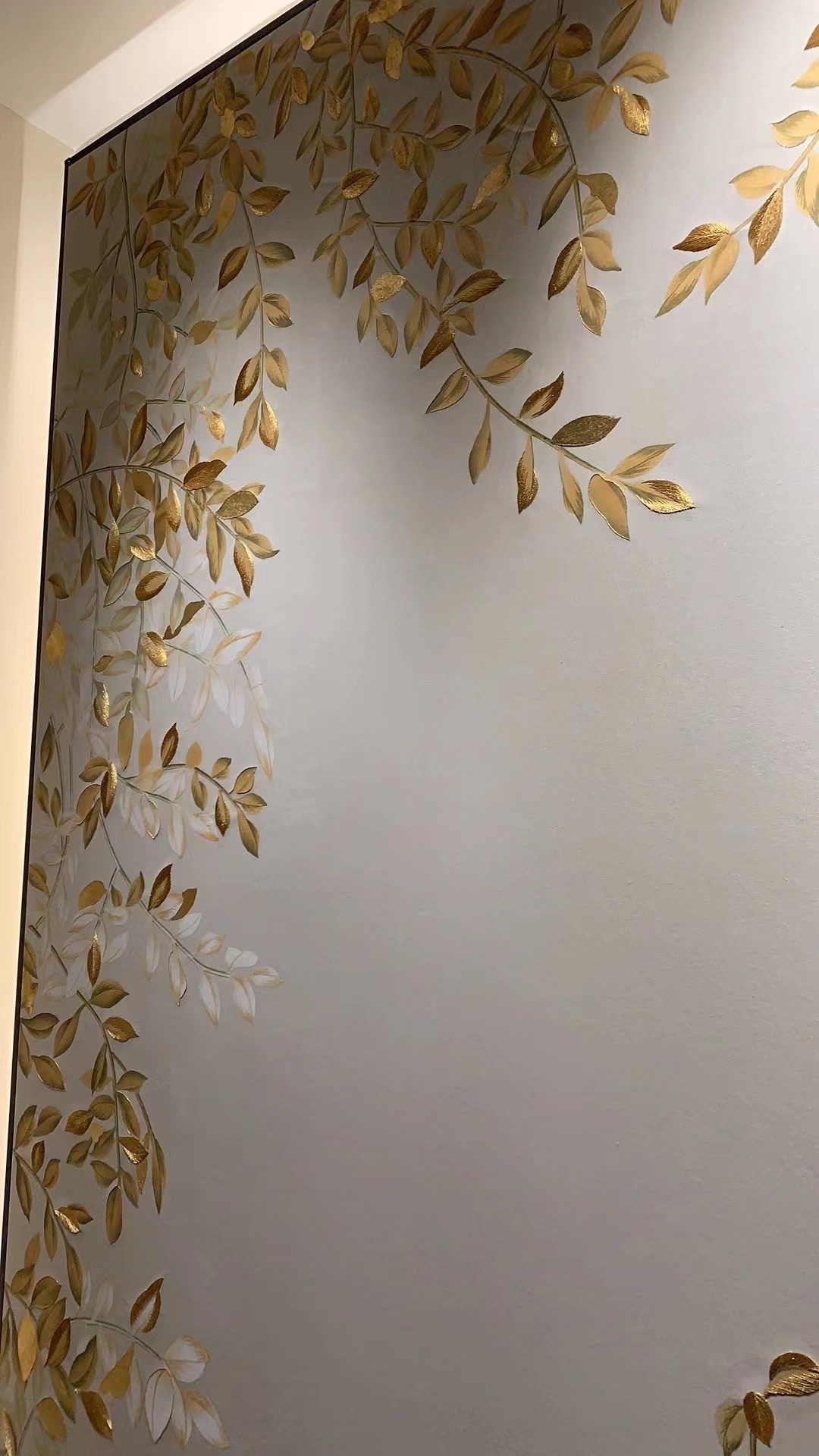 Zhenling luxury Golden Leaf Backdrop wall mural for interior house wall decoration