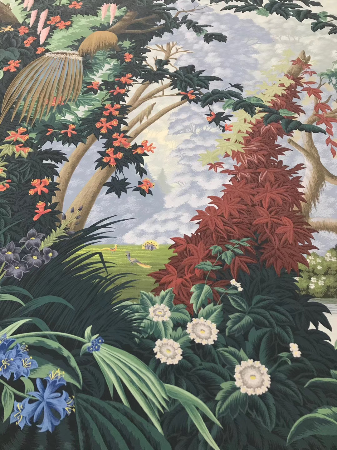 Zhenling Tropical rainforest hand-painted wallpaper for interior house wall decoration