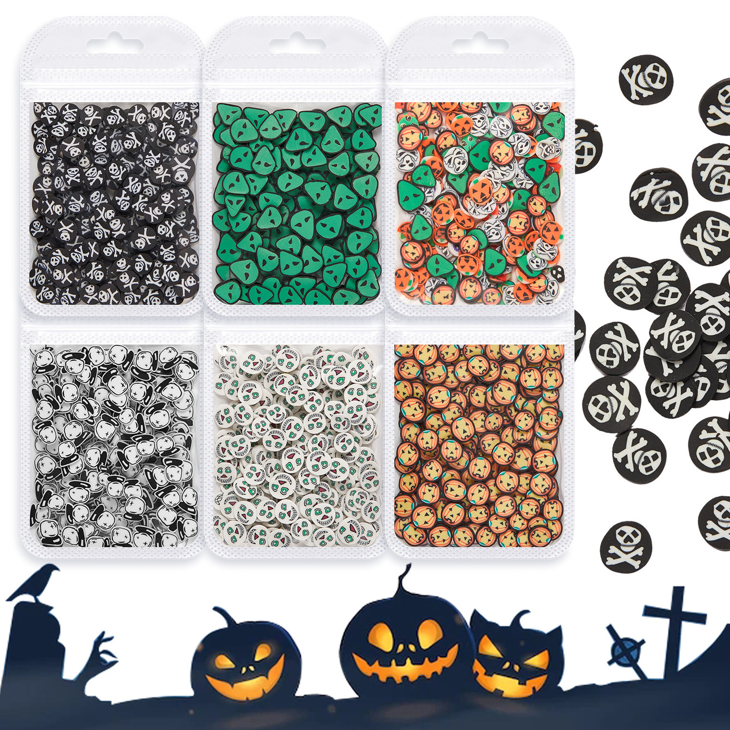 Halloween Easter Polymer Clay shape Easter eggs Mix Clay Slices Sprinkle for Slime Craft Resin Crafts and DIY Craft