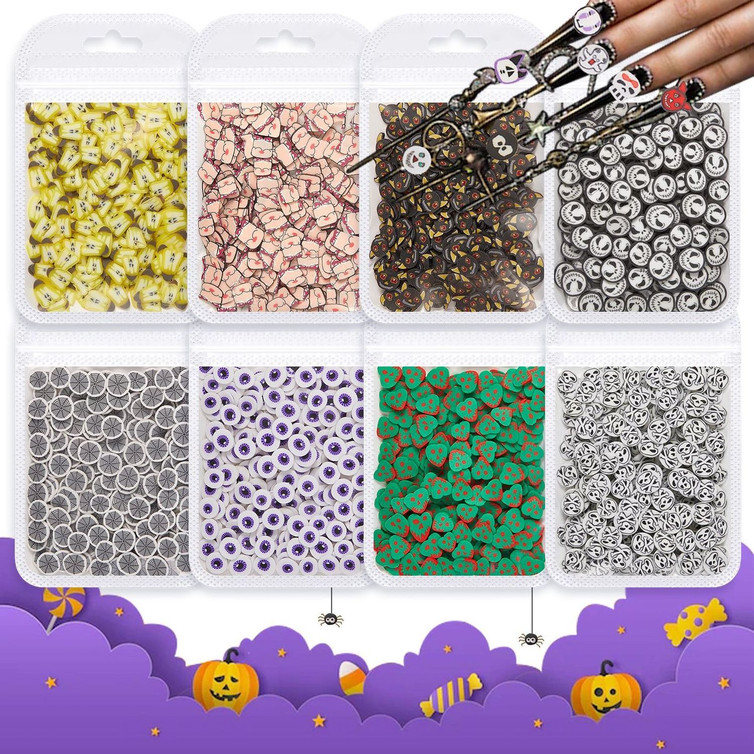 Halloween Easter Polymer Clay shape Easter eggs Mix Clay Slices Sprinkle for Slime Craft Resin Crafts and DIY Craft