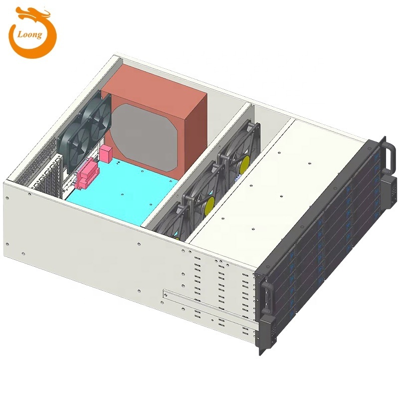 ZhenLoong 4u customization chassis NAS depth 550mm 24 bay hot swap bays ATX 19