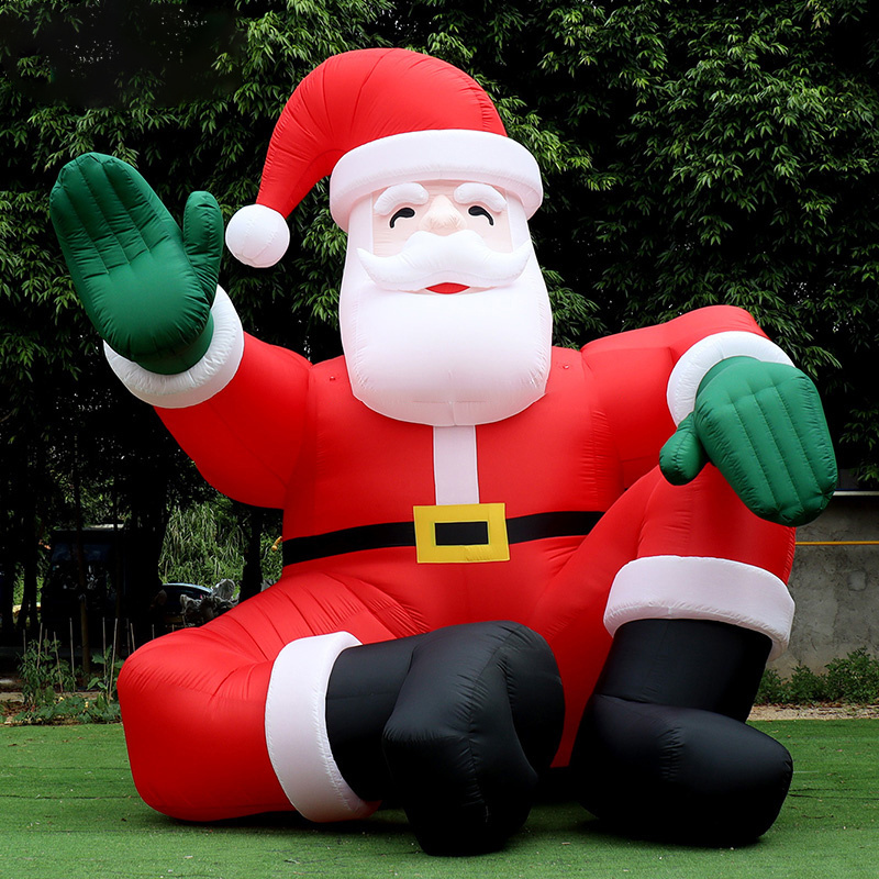 Zhenmei Manufacturer 20ft Xmas giant inflatable Santa for sale