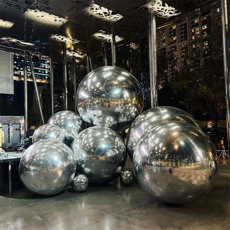 Giant event decoration PVC gold silver inflatable ball for wedding, nightclub disco party PVC shiny inflatable mirror ball