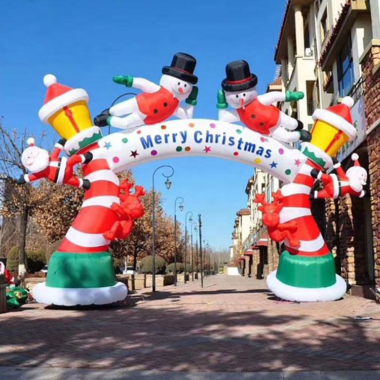 Giant Candy Cane Archway Gift Box Inflatable Arch For Christmas Event Exhibition Inflatable Arch