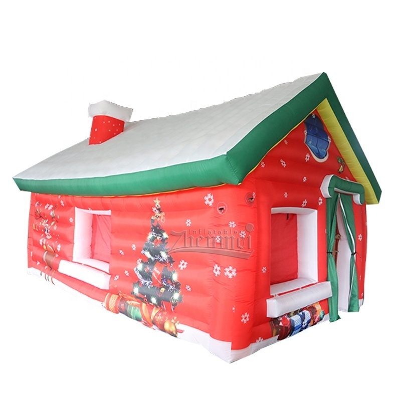 Zhenmei Factory Customized Inflatable Christmas House Santa Grotto House For Xmas Decoration