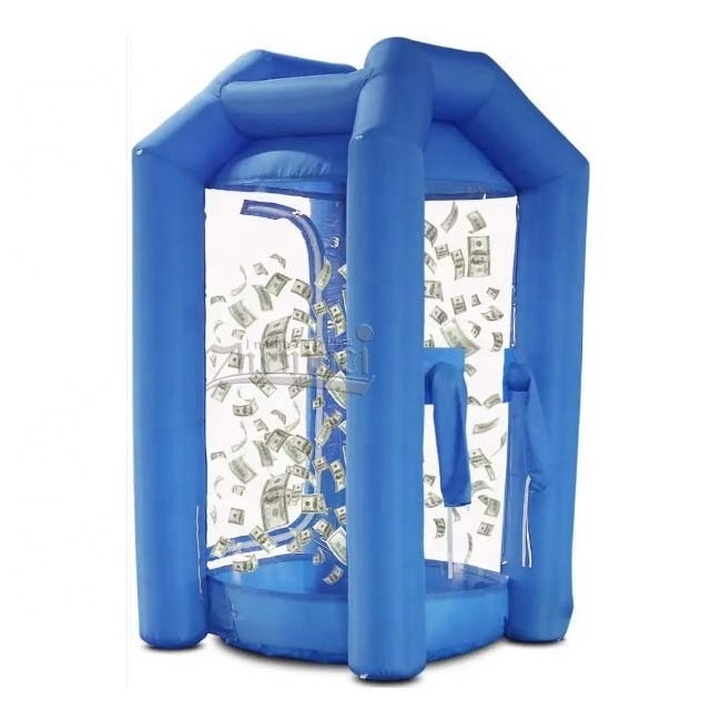 High Quality Inflatable Cube Cash Money Catching Grab Machine Booth Money Grabbing Game for Events