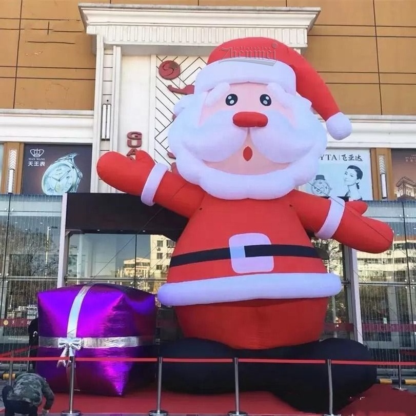 Zhenmei standing on ground inflatable Santa Claus outdoor big inflatable Christmas decoration balloon