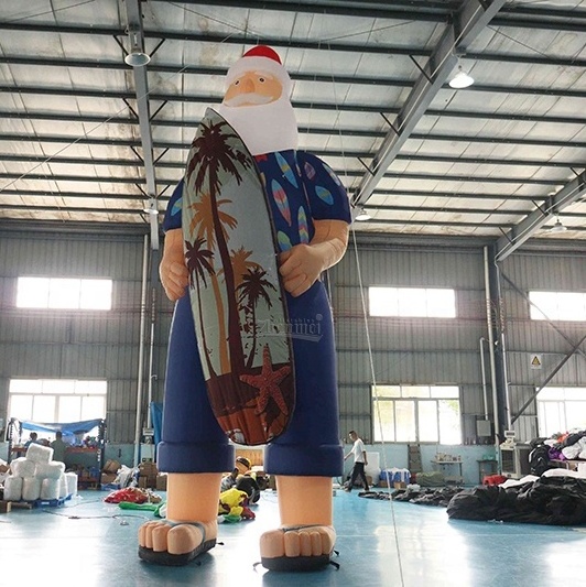 Zhenmei standing on ground inflatable Santa Claus outdoor big inflatable Christmas decoration balloon