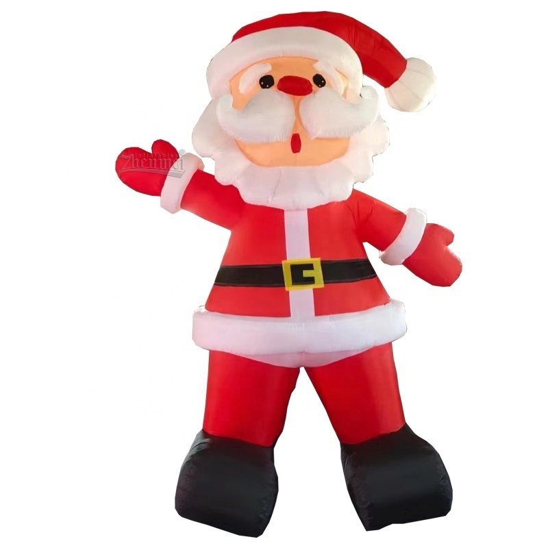 Zhenmei standing on ground inflatable Santa Claus outdoor big inflatable Christmas decoration balloon