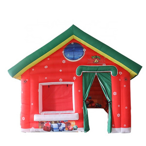 Zhenmei Factory Customized Inflatable Christmas House Santa Grotto House For Xmas Decoration