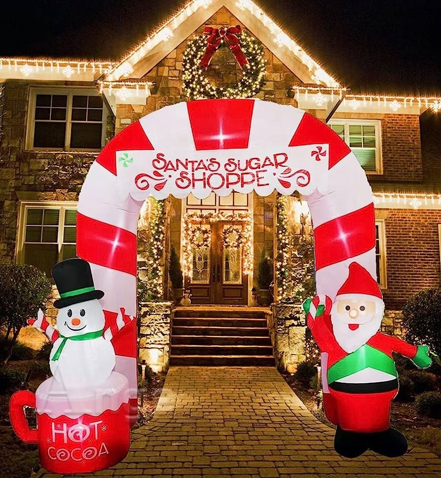 Zhenmei Christmas Balloon Giant Inflatable Candy Cane Arch