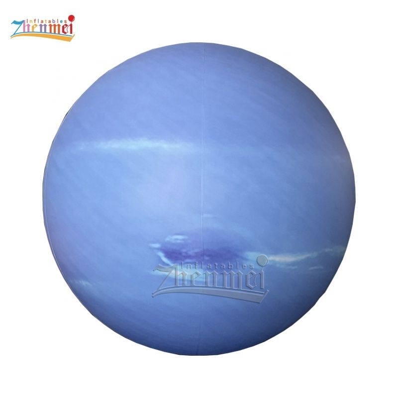 Zhenmei Outdoor Advertising Inflatable Neptune Model with LED Lights, Custom Inflatable planet for Decoration