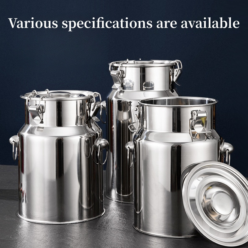 Commercial stainless steel 304 multifunctional milk pail thickened large capacity storage fresh milk can