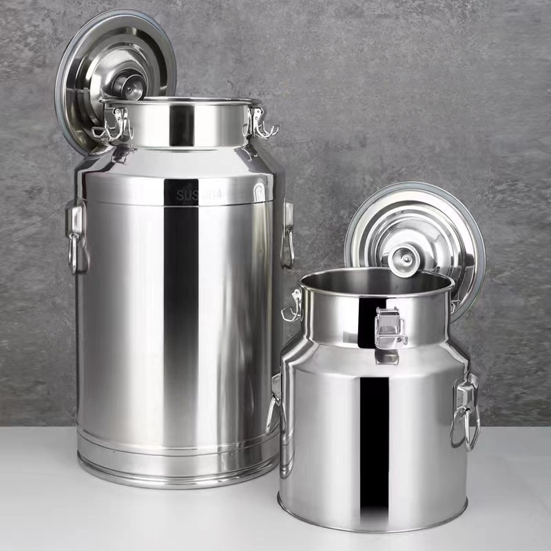 Commercial stainless steel 304 multifunctional milk pail thickened large capacity storage fresh milk can