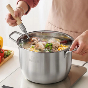 Factory direct sales stainless steel Stock soup cooking Pot with lid 20cm for kitchen cooking