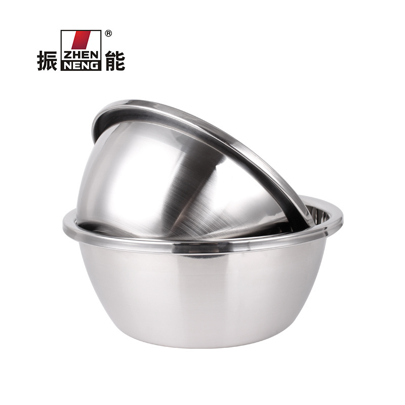 Wholesale 30CM stainless steel large capacity salad bowl soup bowl set deep mixing bowls for kitchen