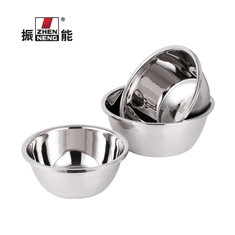 Wholesale 30CM stainless steel large capacity salad bowl soup bowl set deep mixing bowls for kitchen