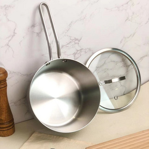 Composite double layer steel 304 cooking milk pot set stainless steel saucepan with hollow handle